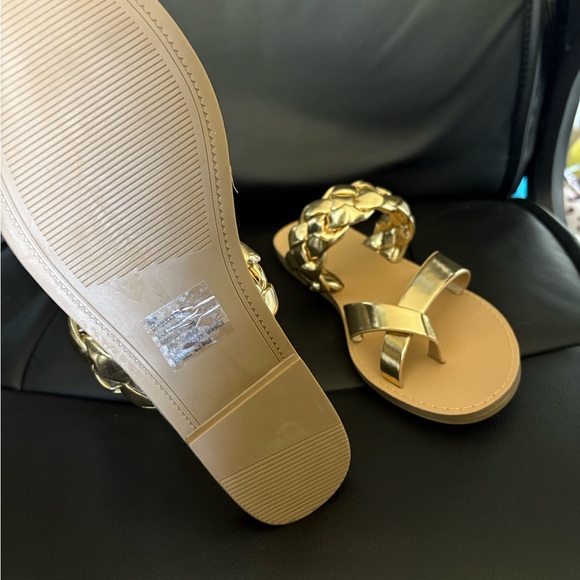 JustFab Gold Braided Sandals (New, No Tags) - Picture 3 of 3